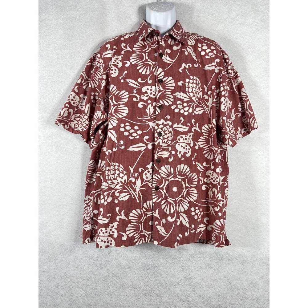 Kahala 1936 Hawaiian Shirt Mens 2XL Red Aloha Floral Button Up Short Sleeve